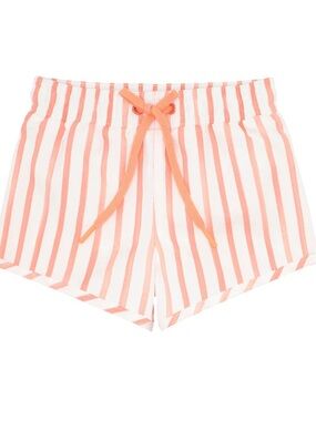 Minnow Coral Stripe Kids’ Drawstring Swim Trunk